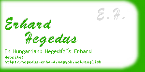 erhard hegedus business card